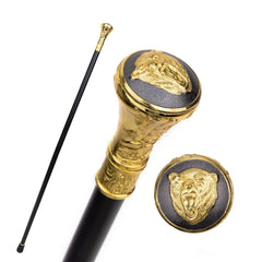 Gold Roaring Bear Luxury Walking Stick